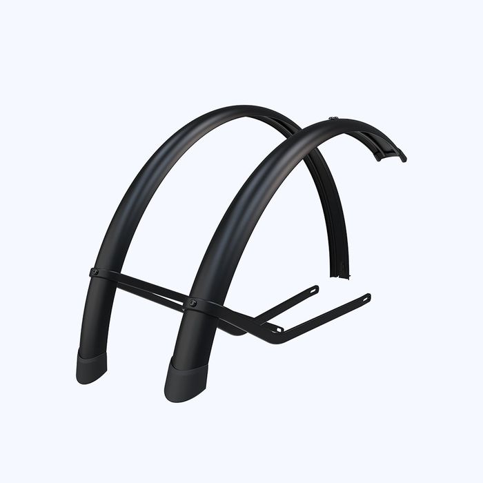 Official Tezeus product page image of the C8 fender set showing the brackets fitted on the inside (concave side) of the fender